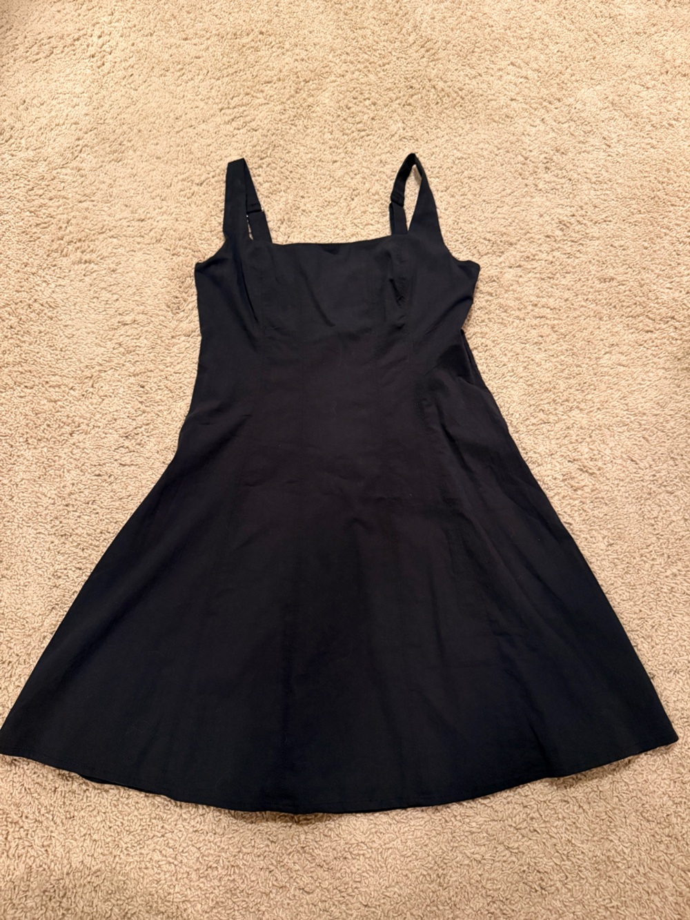 Abercrombie & Fitch Black Sleeveless Midi A-Line Dress